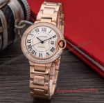 Replica Cartier Ballon Bleu 33mm Rose Gold Diamonds Watch